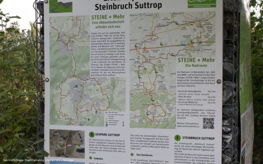 Schild Erlebnispunkt/Radroute Steine und Mehr